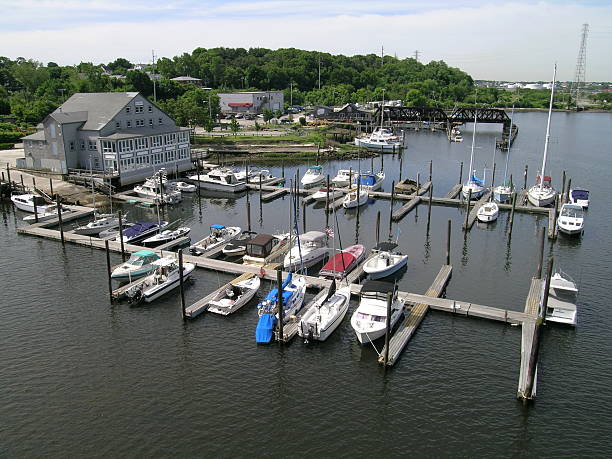 istock Aerial view of marina 172190224