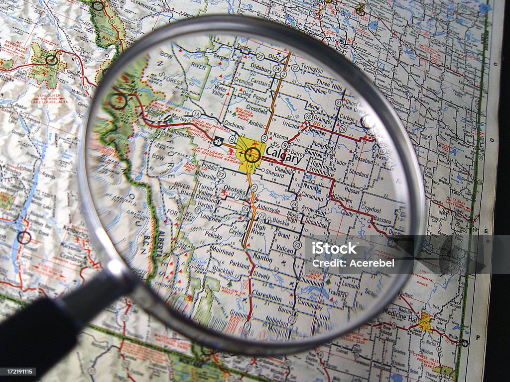 Look a Calgary. - Foto stock royalty-free di Mappa stradale