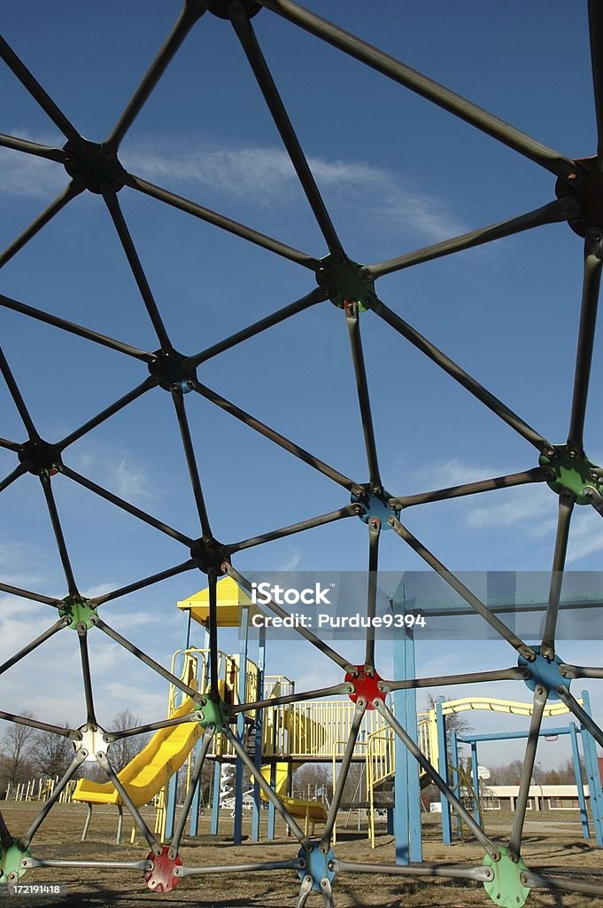 Playground Equipment - A different perspective A view of the playground from inside a jungle gym dome.Some similar playground images: Abstract Stock Photo