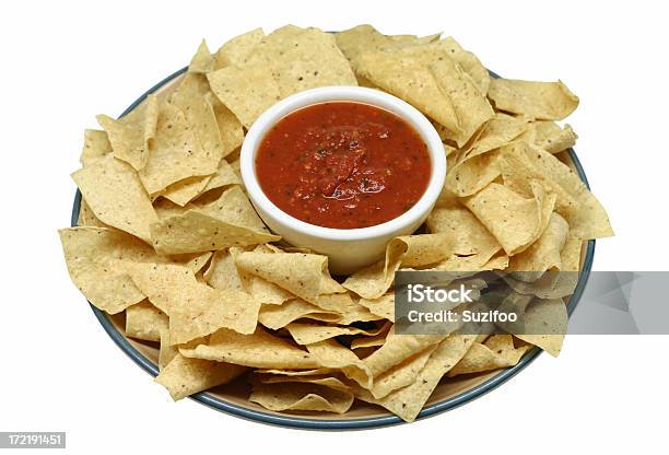 Foto de Batata Chips E Salsa e mais fotos de stock de Antepasto - Antepasto, Comida, Comida e bebida