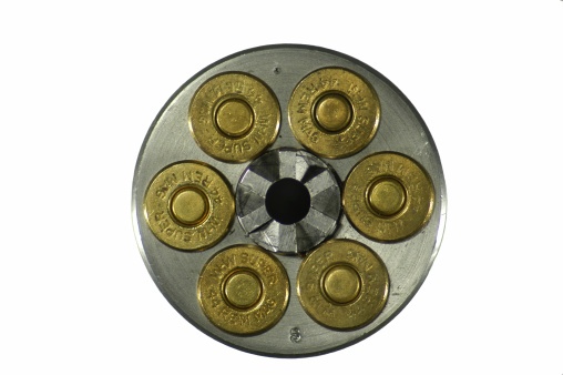 cylinder loaded with 44 Magnum bullets