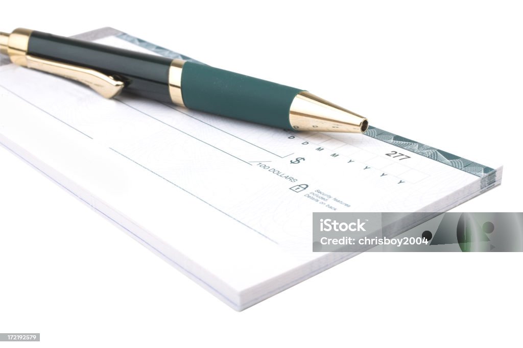 Blank chequebook and pen blank chequebook and pen Ballpoint Pen Stock Photo