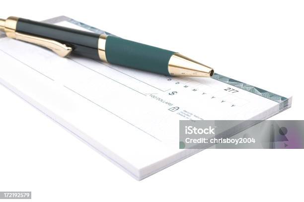 Blank Chequebook And Pen Stock Photo - Download Image Now - Ballpoint Pen, Banking, Bankruptcy