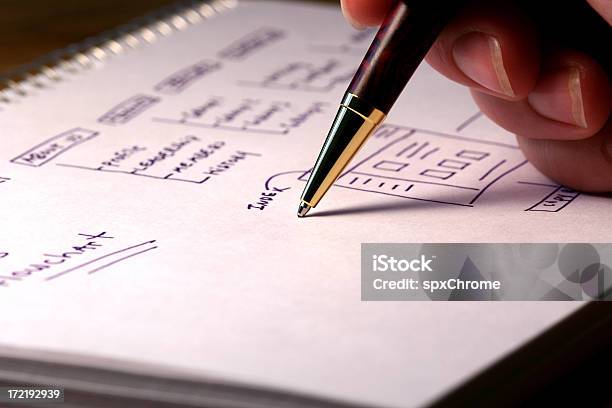 Diagrama De Fluxograma De Dados - Fotografias de stock e mais imagens de Fluxograma - Fluxograma, Papel, Planeamento