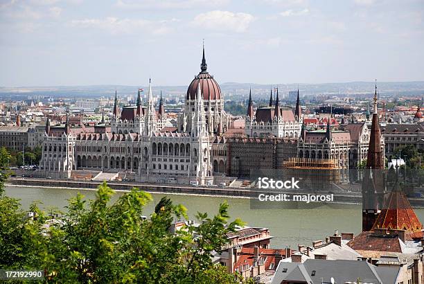 Palazzo Del Parlamento Ungherese A Budapest City - Fotografie stock e altre immagini di Ambientazione esterna - Ambientazione esterna, Budapest, Capitali internazionali