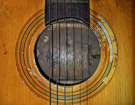 Hole in the middle of the guitar.