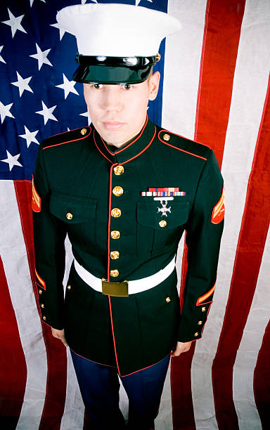 istock Soldier in front of Flag 172193375