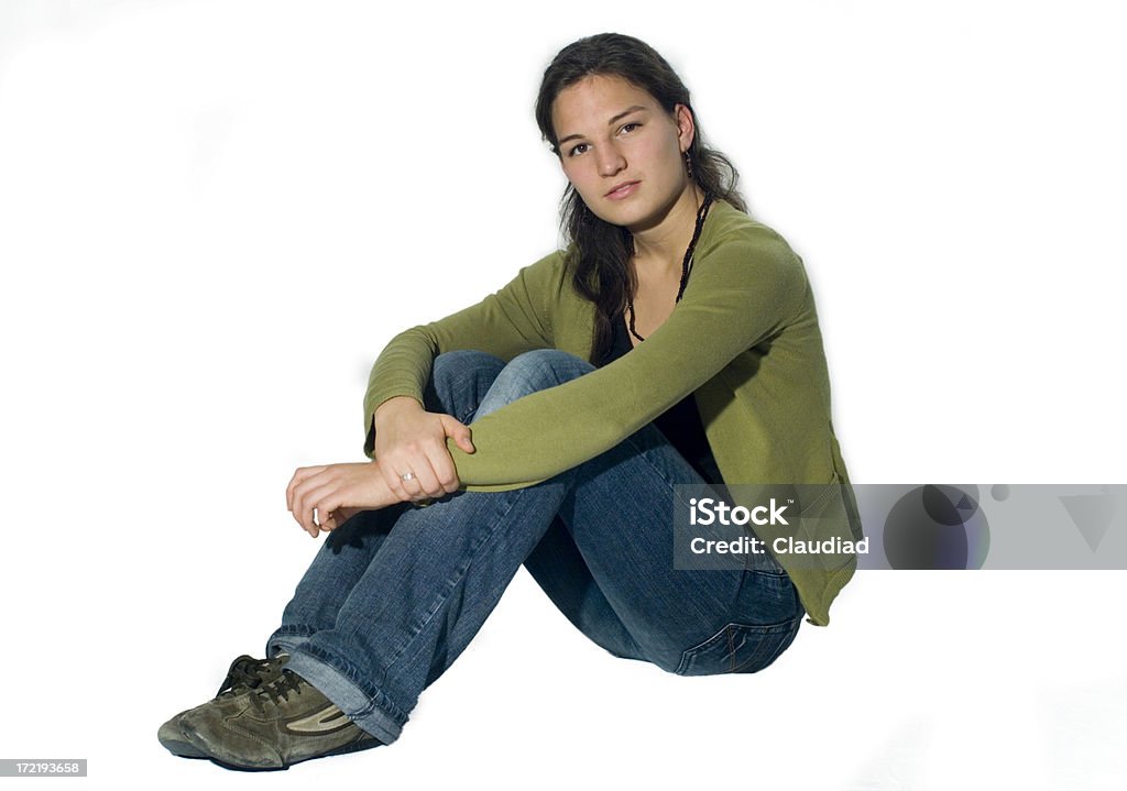 Jovem mulher sentada - Royalty-free Adolescente Foto de stock