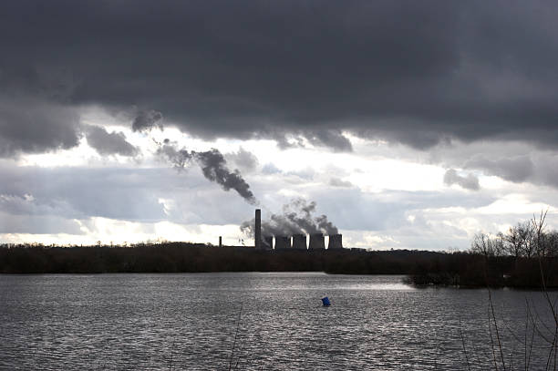 istock Power station smoke and clouds 172193935