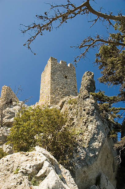 Royal Apartments, St Hilarion Castle stock photo