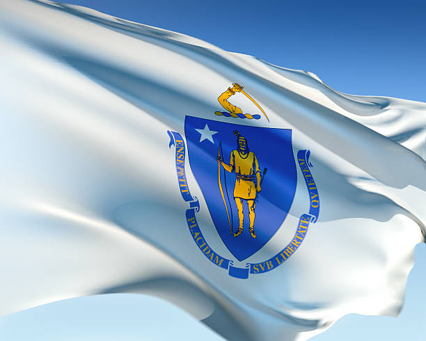 Bandeira de Massachusetts - foto de acervo