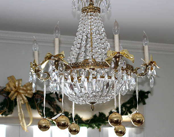 istock Chandelier with gold decorations 172194739