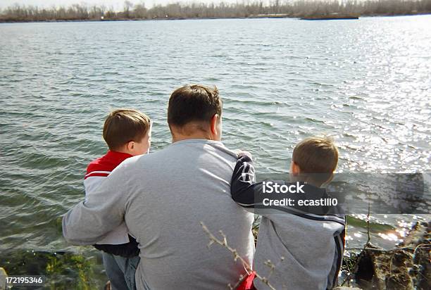 Enjoying The Lake Stock Photo - Download Image Now - Brother, Child, Copy Space