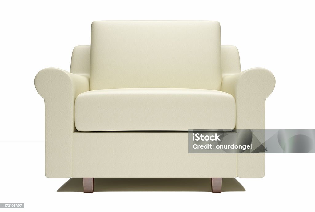 Skórzany fotel - Zbiór zdjęć royalty-free (Białe tło)