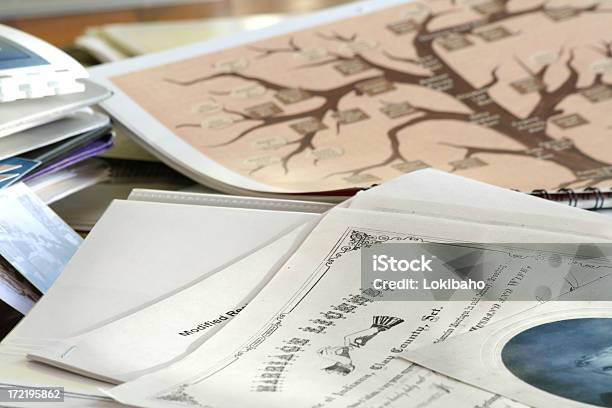 Genealogy Marriage Research Stock Photo - Download Image Now - Family Tree, Research, Photograph