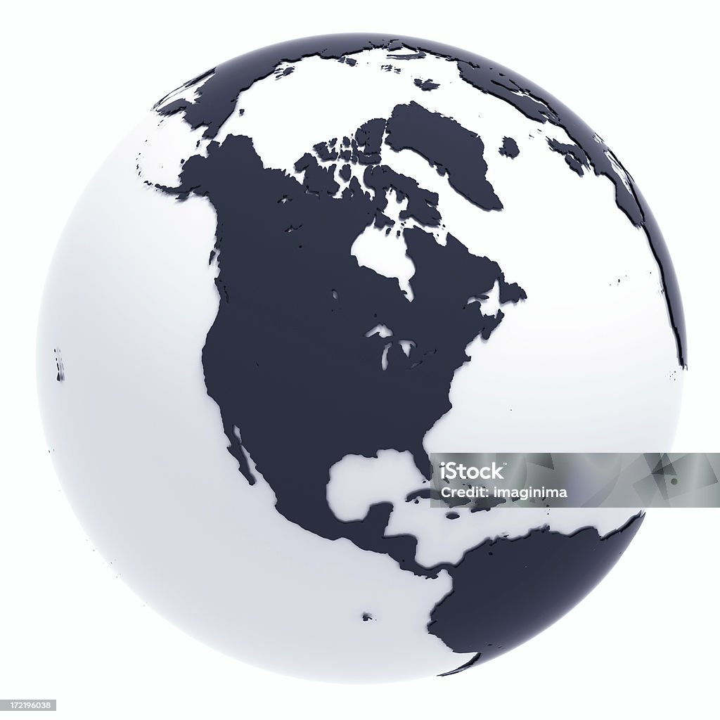 Welt-Serie: Silver II-North America (with Clipping Path - Lizenzfrei Karte - Navigationsinstrument Stock-Foto