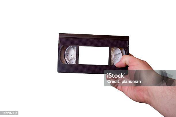 Fita Cassete Vhs No Lado Direito - Fotografias de stock e mais imagens de Branco - Branco, Conceito, Cor preta