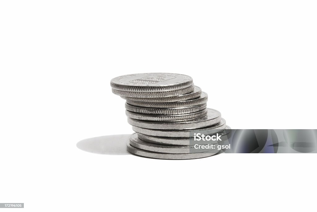 Money A pile of Swedish coins isolated on white. Coin Stock Photo