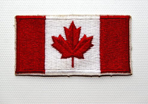 This is a frontal shot of the legendary Canadian patch. Never leave your country without it. Ah.