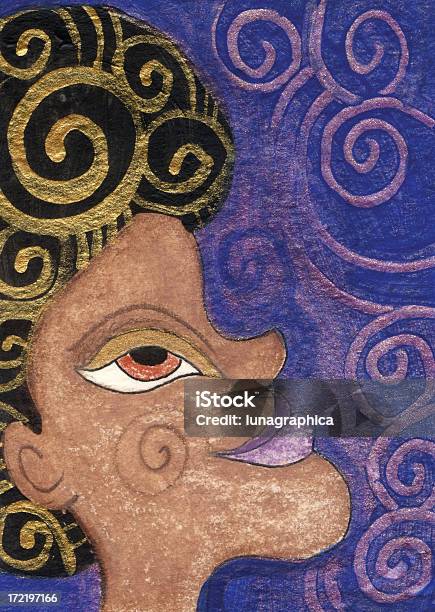 Swirly Afroamericana Donna - Immagini vettoriali stock e altre immagini di Afro-americano - Afro-americano, Dipingere, Popolo di discendenza africana