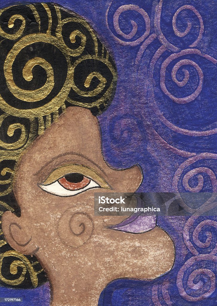 Swirly African American kobieta - Zbiór ilustracji royalty-free (Afroamerykanin)