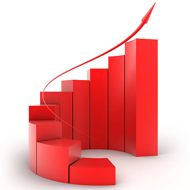 gráfico de crecimiento - diagram graph three dimensional shape chart fotografías e imágenes de stock