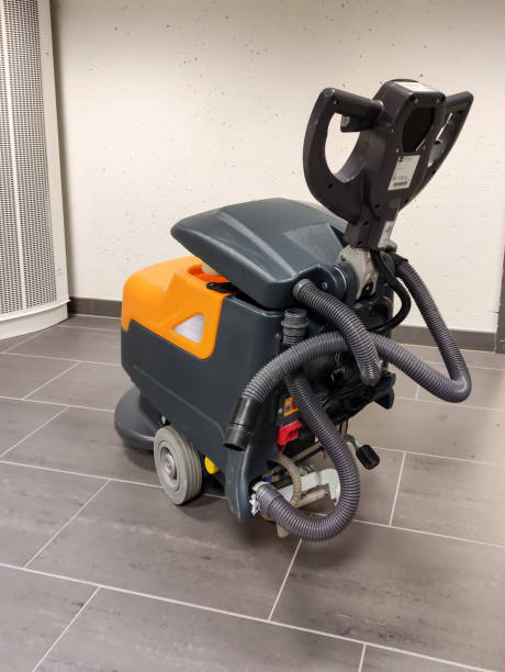 istock Scrubber dryer on a tile floor, professional equipment. 1721977302