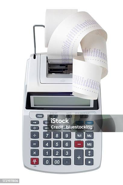 Impressão Calculadora No Branco Com Traçado De Recorte - Fotografias de stock e mais imagens de Calculadora