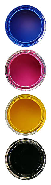 istock Composite of 4 separate images with CMYK paint cans, isolated 172197906