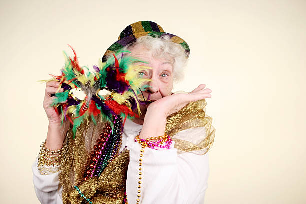 Mardi Gras Granny stock photo
