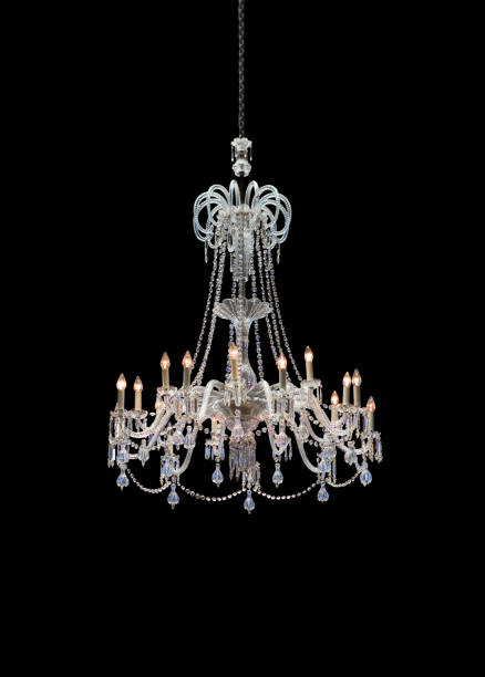 istock Chrystal chandelier isolated on black background 172198256