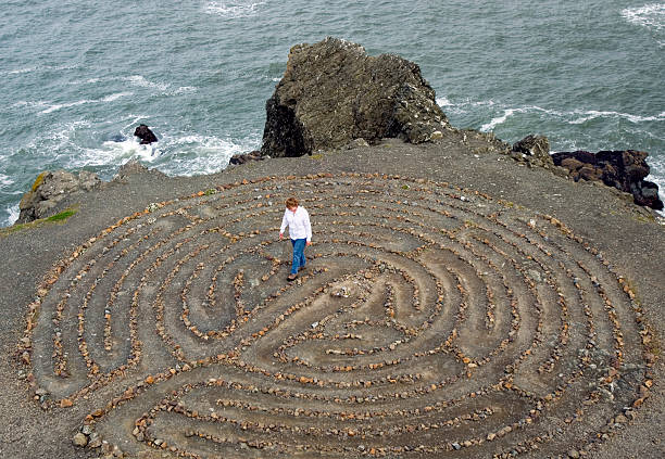 Stone Labyrinth in Avila Beach, decorative and used for meditation.