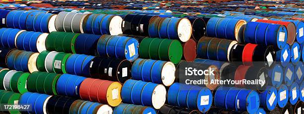 Barrels Stock Photo - Download Image Now - Oil Drum, Gasoline, Drum - Container