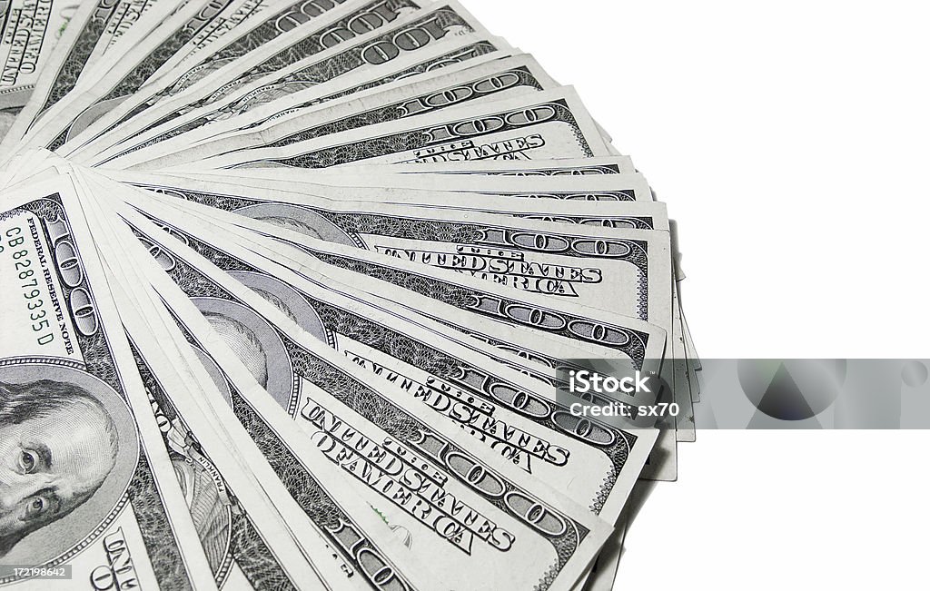 Bargeld Haufen machen - 100 s - Lizenzfrei 100-Dollar-Schein Stock-Foto