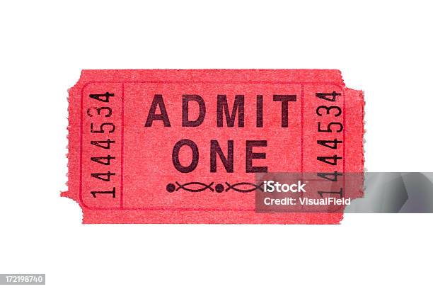 Red Admission Ticket Stock Photo - Download Image Now - Ticket, Traveling Carnival, Leisure Games
