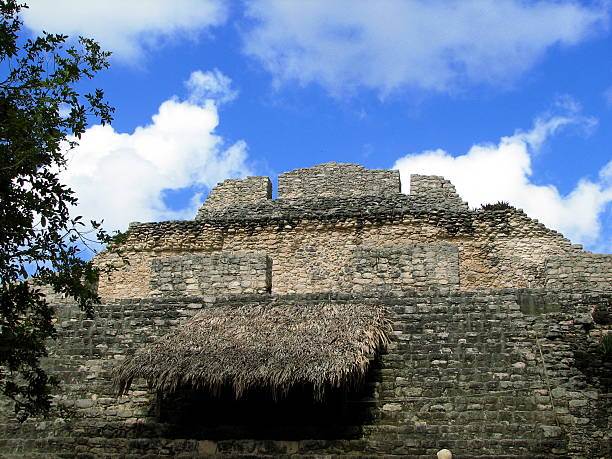 The top of a temple - Mayan Ruins stock photo