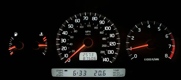 Volvo S70 Instrument Cluster at night