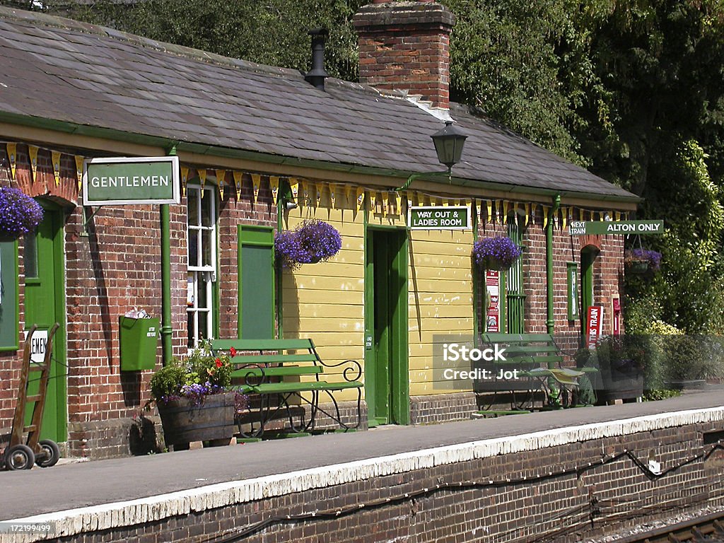 Building - Country Railway Station "English country railway station, on the Watercress Line." Watercress Stock Photo
