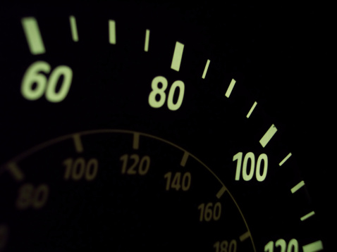 Macro of dashboad speedometer. Focus between 80-100 fading slightly outward. Clickable series: