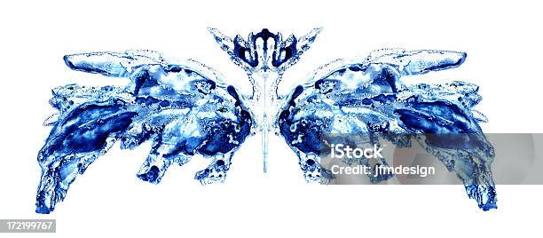 Azul Manchas De Teste De Rorschach Inspiração - Fotografias de stock e mais imagens de Teste de Rorschach - Teste de Rorschach, Arte, Bolha - Forma