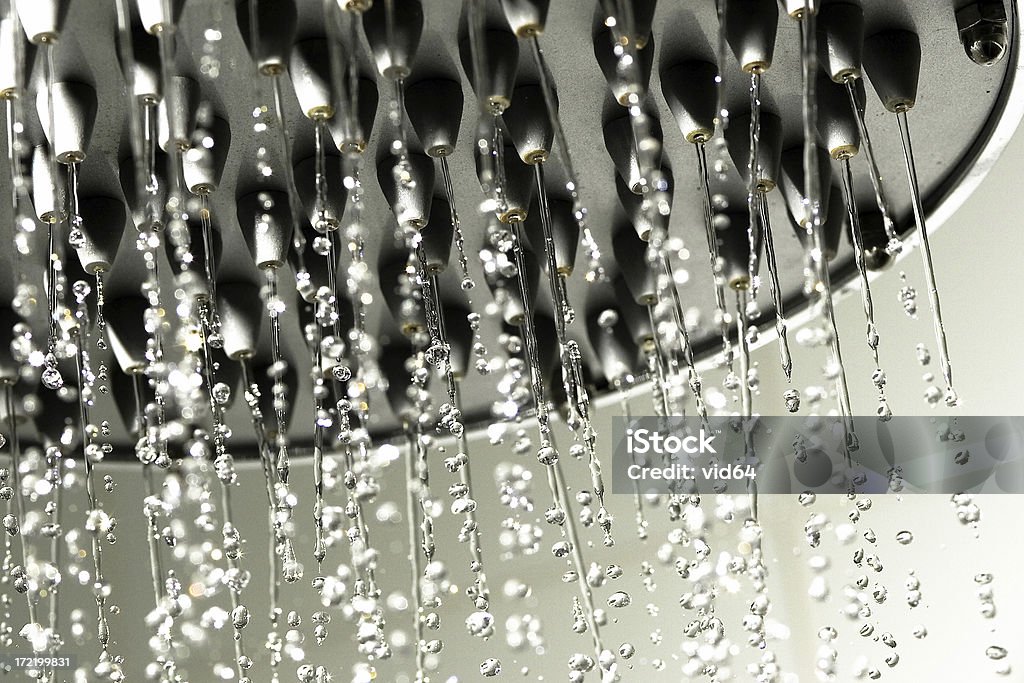 shower head large showerhead with frozen water droplets. Shower Stock Photo