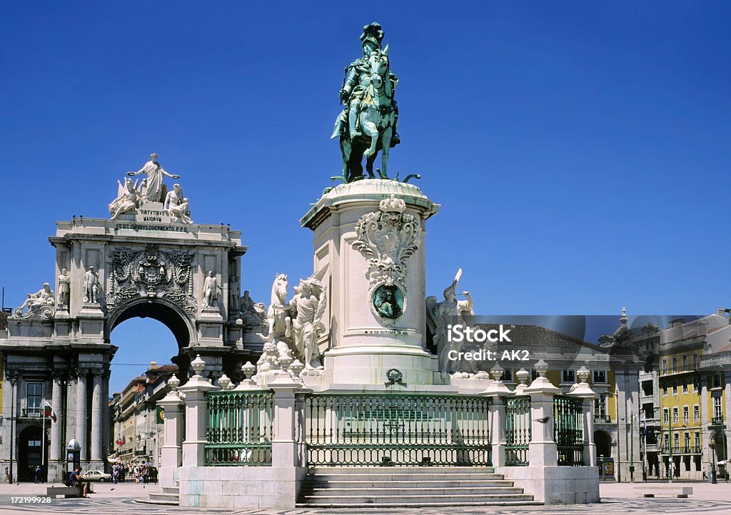 Lisboa-praça principal - Foto de stock de Arco - Característica arquitetônica royalty-free