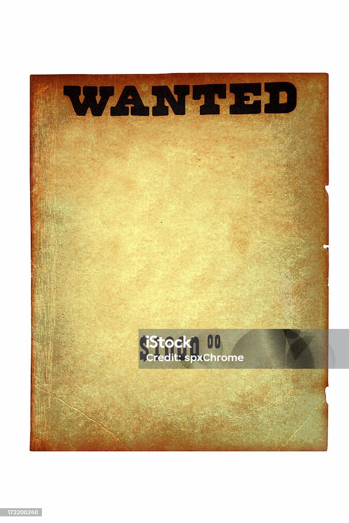 Wanted Poster Wanted Poster $1000.00 reward. Wanted Poster Stock Photo