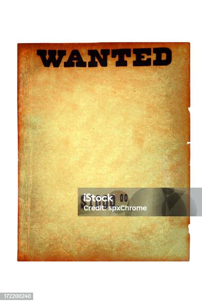 Wantedpóster Em Inglês - Fotografias de stock e mais imagens de Wanted - Póster em inglês - Wanted - Póster em inglês, Acabado, Antigo