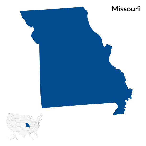 Map of Missouri. Missouri map. USA map Map of Missouri. Missouri map. USA map university of missouri columbia stock illustrations