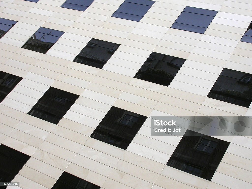 Architecture - Smooth Façade Building facade with grid of flush glazed windows Construction Industry Stock Photo