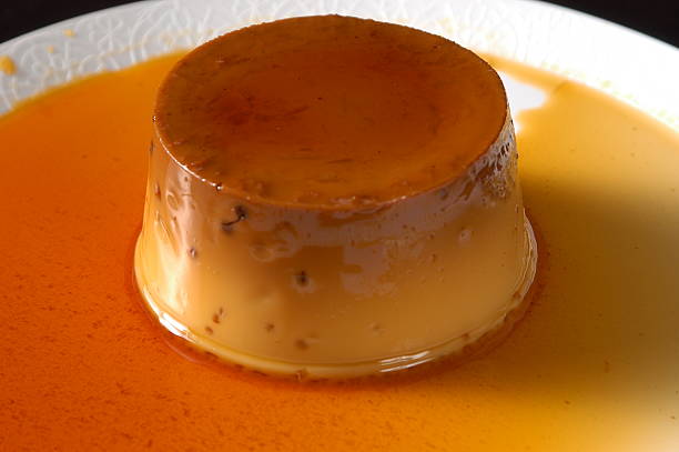 Flan spanish dessert madeira sauce stock pictures, royalty-free photos & images