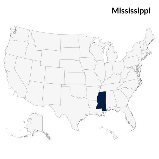 Map of Mississippi. Mississippi map. USA map Map of Mississippi. Mississippi map. USA map mississippi state university stock illustrations