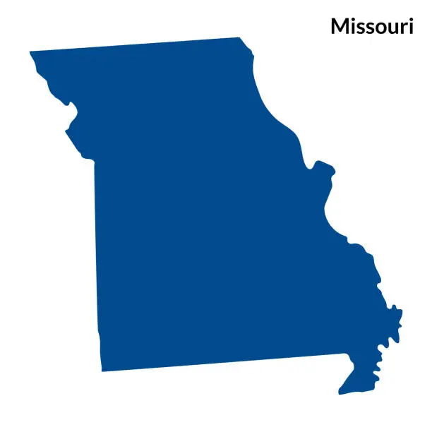 Vector illustration of Map of Missouri. Missouri map. USA map