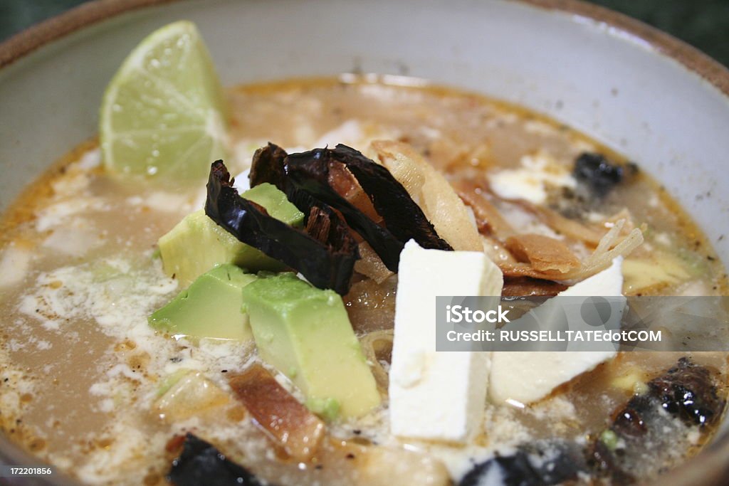 Mexican Soup  Avocado Stock Photo